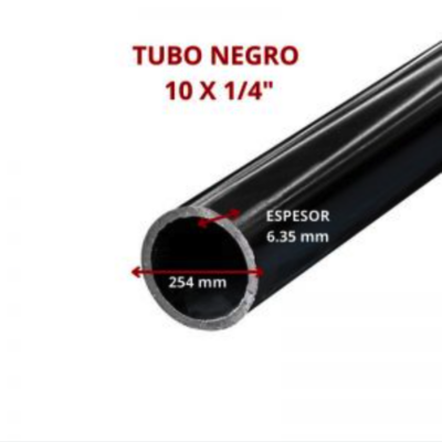 TUBO NEGRO ESTRUCT. 6.10 MT 10 X 1/4 254 MM